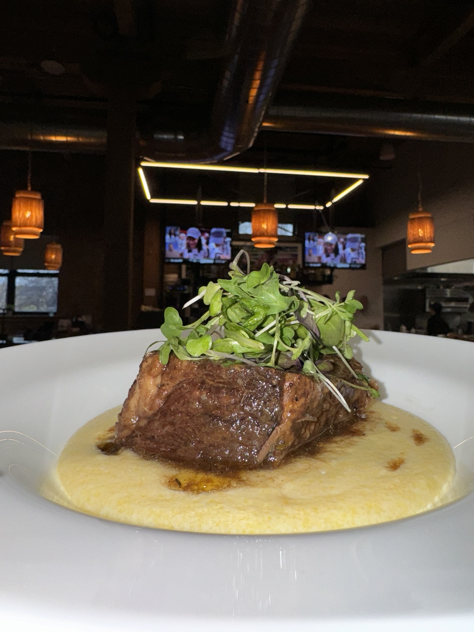 short rib over polenta